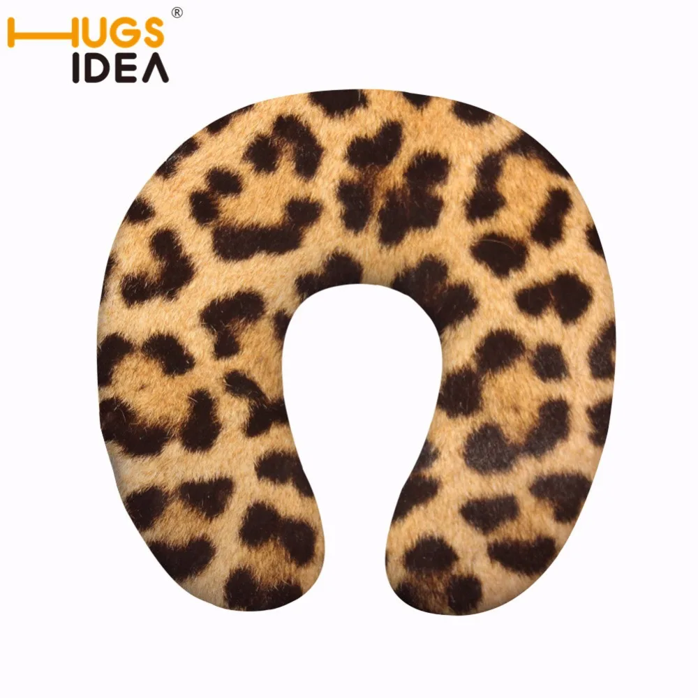 

HUGSIDEA Leopard Print U Shaped Pillow Cushion Memory Form Neck Pillows for Car Travelling Office Using Neck Head Rest Cushion