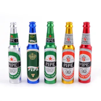 

GERUI 5pcs Mini Beer Metal Smoking Pipes Creative Tobacco Smoking Tube Portable Smoke Herb Smoking Pipe Gifts Random Color 126