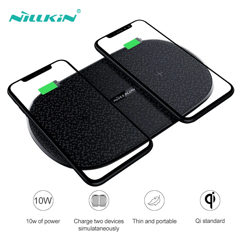 

NILLKIN Wireless Charger For Huawei P30 Mate 20 Pro Fast Charging Pad For Xiaomi Mix 2s 3 Mi9 10W Dual Seat Qi Wireless Charger