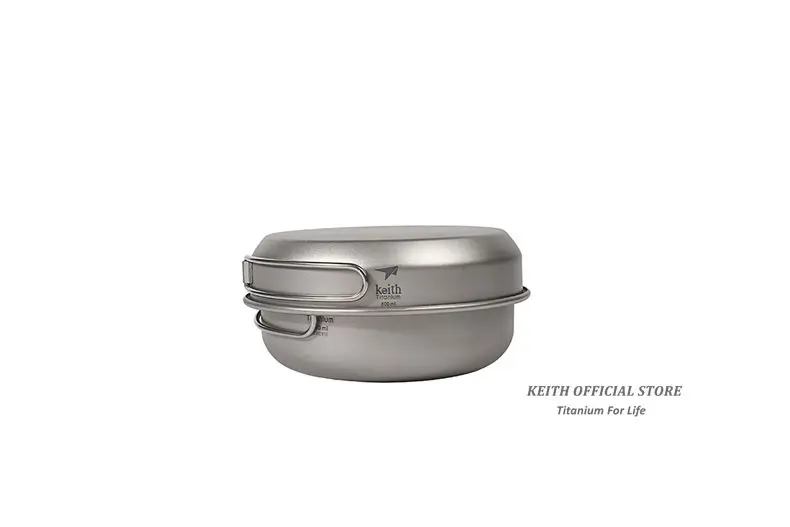 Tigelas com Alça Pote de Titânio Utensílios de Cozinha Keith Titanium Panelas Conjunto Dobrável Cozinhar Conjuntos Acampamento Caminhadas Piquenique Ti6053 3 Pçs 8 Louça para ar livre