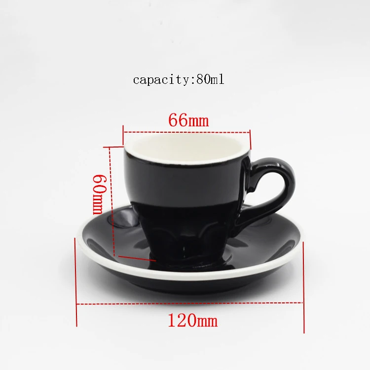 80 мл краткое сплошной Цвет утолщенной Керамика фарфоровый для эспрессо Кофе чашка с блюдцем Office Kit мини чашка для молока и чая домой Drinkware - Цвет: Q