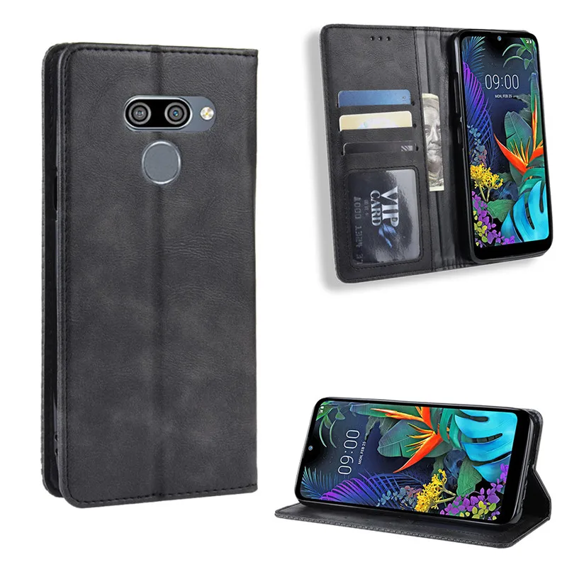 

Retro Slim Leather Flip Cover For LG K50 Case Wallet Card Stand Magnetic Book Cover for LG K 50 Phone Cases