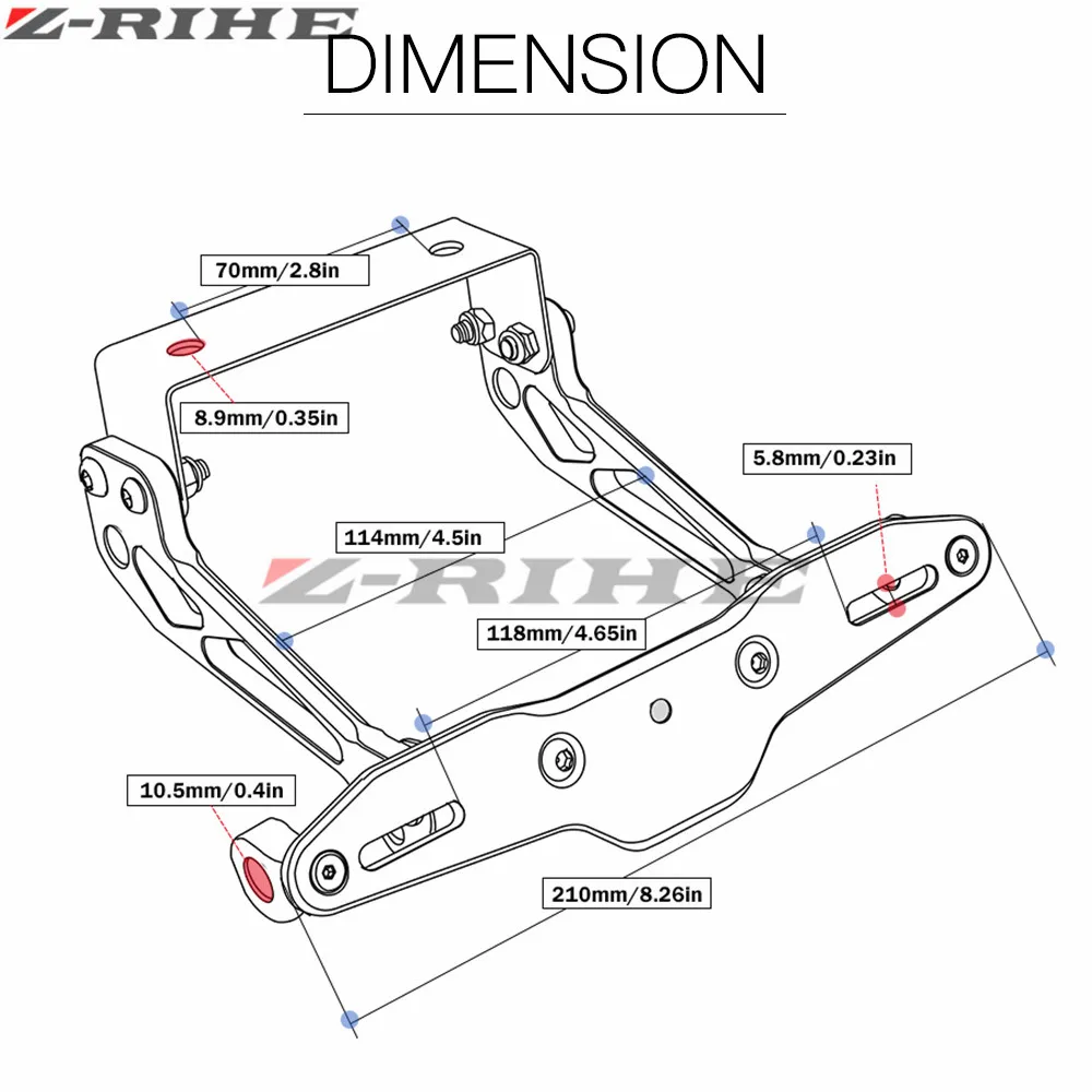 Кронштейн для номерного знака YAMAHA MT07 FZ07 MT 07 MT09 09 R1 R6 R3|license plate holder|fender eliminatorregistration |