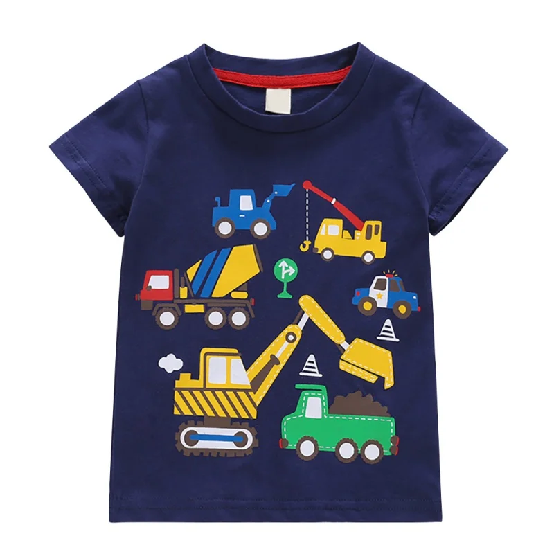 

2019 Children Cartoon Cute Car Print T-Shirt Clothing For Kids Summer T-shirt Costume Boy Girls Cute Tee Tops Clothes 0-6Y