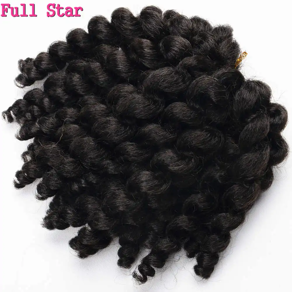 

Wand Curls 1-9 Packs Crochet Braids Hair 8 inch Full Star Jamaican Afro Fluffy Jumpy Wand 20strands Synthetic for Black Women