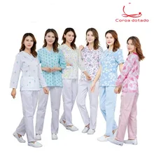 Одежда для ручной стирки с разбитыми цветами, одежда для кормления, косметологическая одежда, рабочая одежда