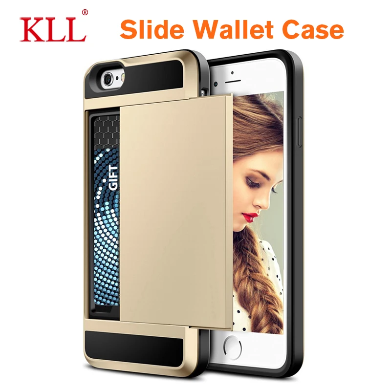 

Slide Wallet Case for iPhone X XS Max XR Glide Hidden Card Slot Phone Cover for iPhone 7 8 6 6s Plus TPU Armor Shockproof Case