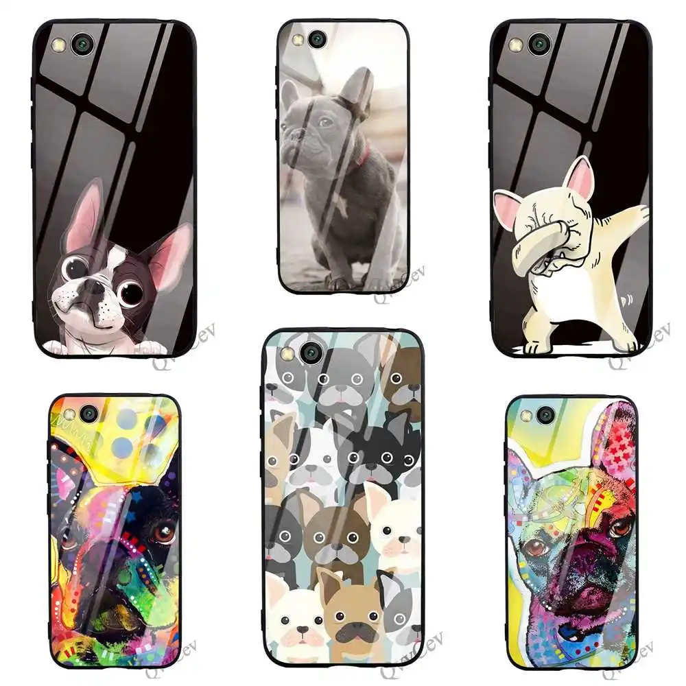 

Shockproof French Bulldog Dog Glass Phone Case for Redmi Note 6 Cover Xiaomi A1 A2 Mi 9 8 Lite F1 4X 6A 7 5 Pro Cases Back