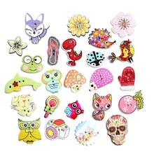 50 pçs botão de madeira de costura mista para roupas agulhas de tricô artesanato scrapbooking botões de tecido diy acessórios decorativos(China)
