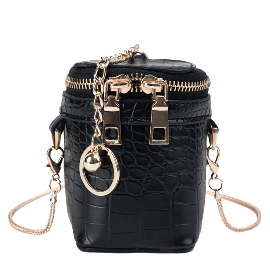 Fashion Women Retro Stone Small Bucket Bag Chains Crossbody Bags Bolsos Mujer Shoulder Message Pvc Purse Candy Handbag #Zer | Багаж и