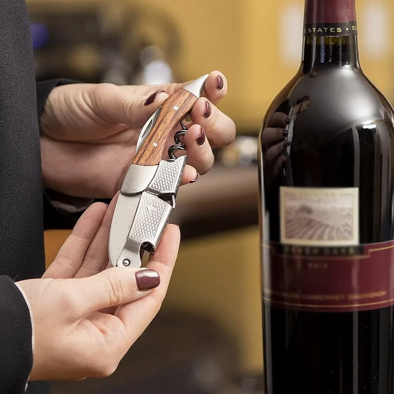 

1 PC Hot Selling Wine Bottle Opener Red Wine Bottle Openers Cook Tools High-grade Solid Wood Knife Gadgets P20