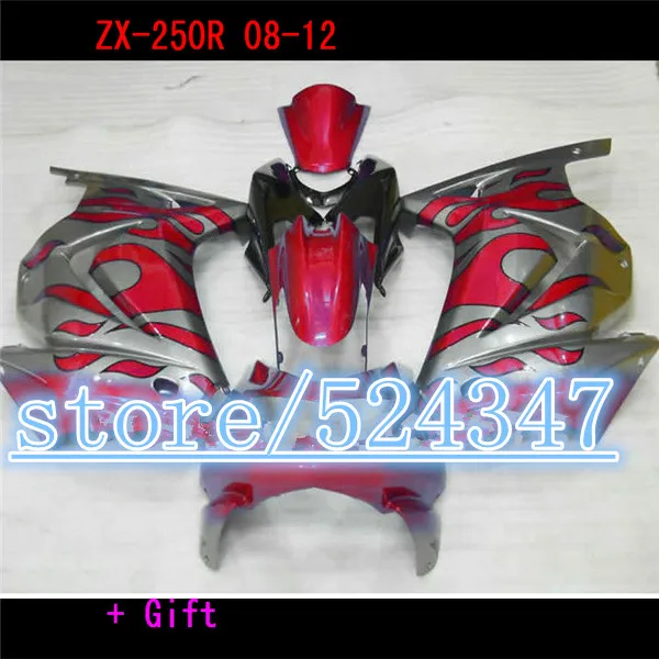 Injection Nn-kit para KAWASAKI Ninja ZX250R ZX-250R 2008 2012 ZX 250R EX250 08 09 10 11 12 rojo gris carenado set for Ninja Injection Nn-kit para KAWASAKI Ninja ZX250R ZX-250R 2008 2012 ZX 250R EX250 08 09 10 11 12 rojo gris carenado set for Ninja
