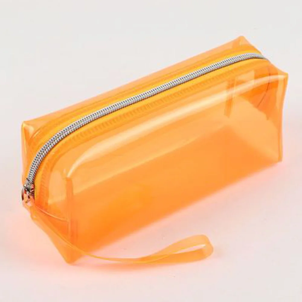 ПВХ Водонепроницаемый плавательный сумка прозрачный ПВХ Карандаш Чехол для хранения с плоской подошвой, уличные пляжные коробка для хранения косметики контейнер Для женщин сумка для плавания - Цвет: orange