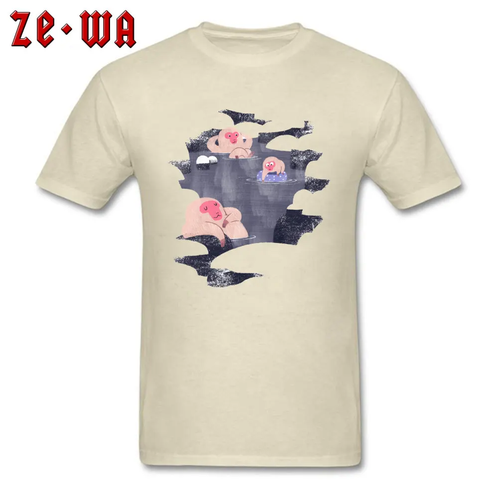 Normal Leisure Crew Neck T Shirt Summer Fall Tops Shirt Short Sleeve for Men 2018 New 100% Cotton Normal T Shirts jigokudani monkey park japanese macaque hot spring beige