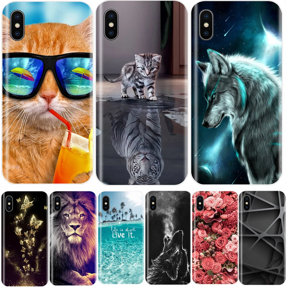 Чехол-накладка для iPhone X 8 7 6 S Plus силикон ТПУ ультратонкий с изображением кота |