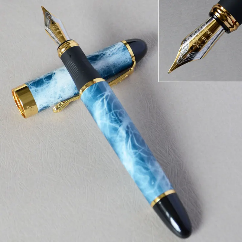 IRAURITA FOUNTAIN PEN JINHAO X450 18 KGP 0.7mm BROAD NIB FULL METAL 21 COLORS AND INK