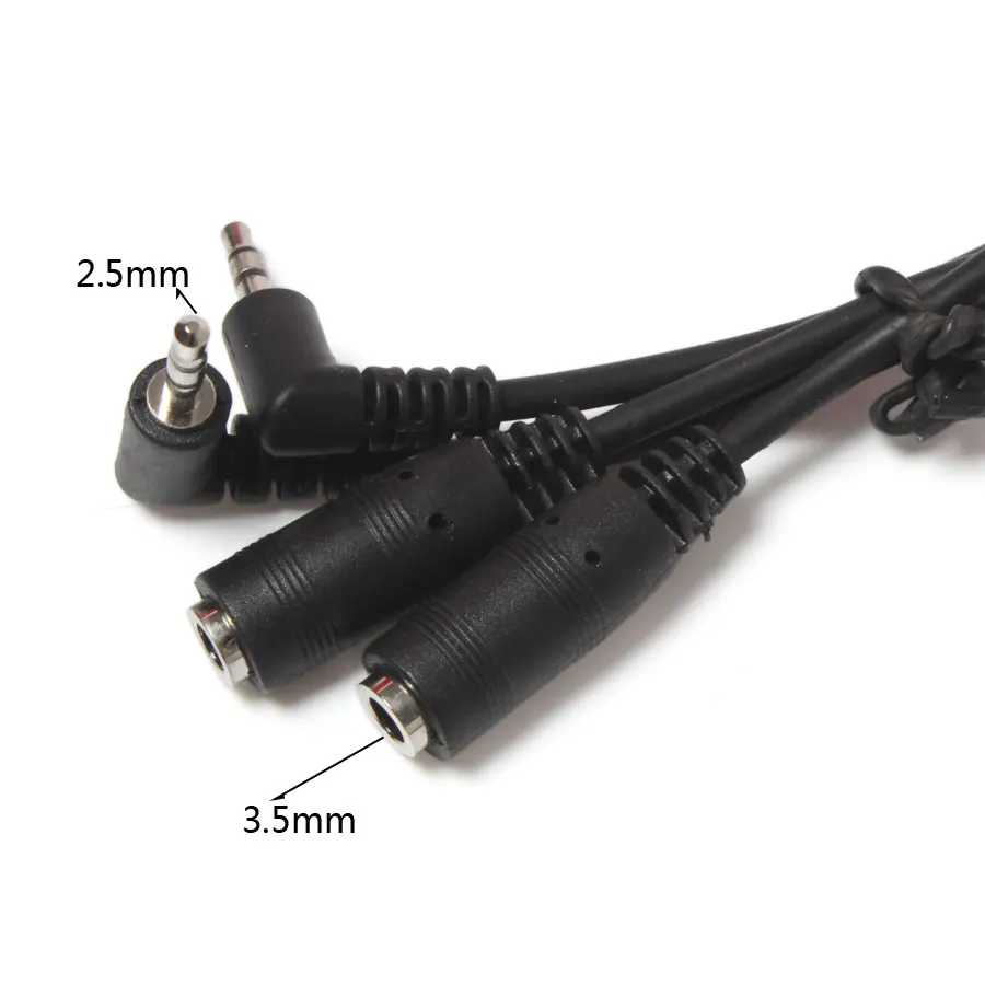 2.5mm to 3.5mm Headphone Adapter Audio Converter Head Headphones Cable Jack Plug For Extension