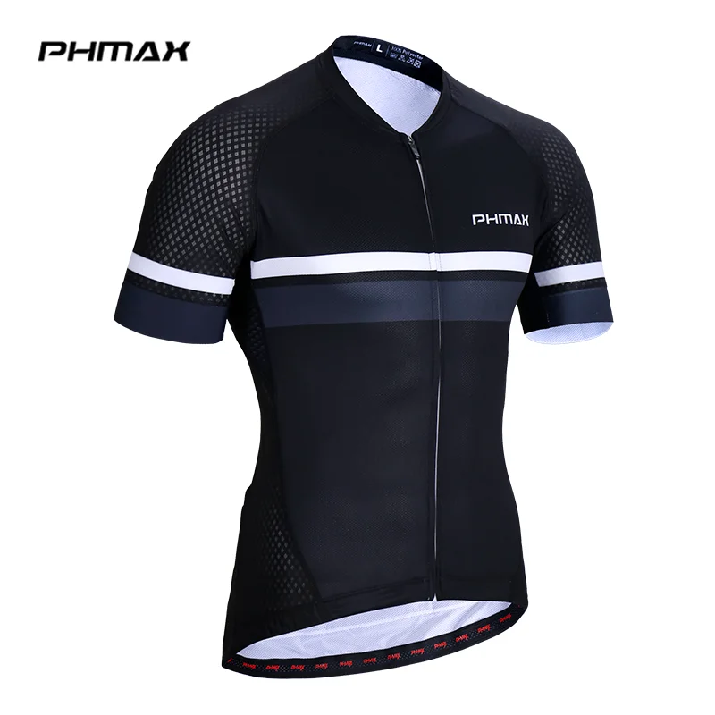 Black and White PHMAX быстросохнущая велосипедная одежда для мужчин Ropa Ciclismo летняя одежда велосипедная одежда Велоспорт Джерси - Цвет: Black and White