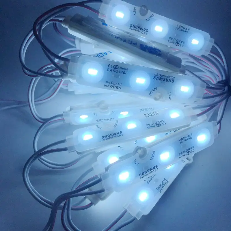 10x 20x 50x 100x LED Modulo Bianco Alimentatore 12V 3x - Foto 2