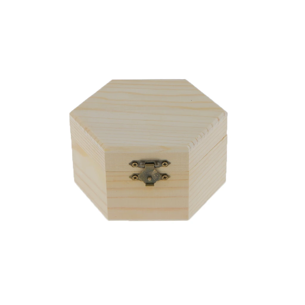 

Set of 4pcs Unfinished Wooden Jewelry Box Trinket Jewlery Box Wedding Favors