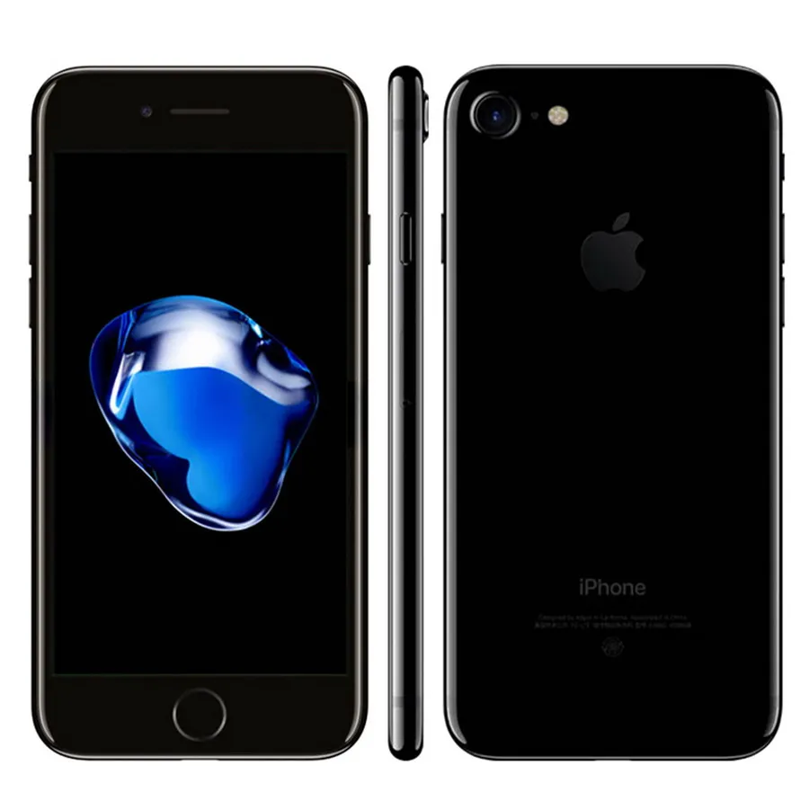 Разблокированный Apple iphone 7 IOS 2 Гб Оперативная память 32/128 ГБ/256 ГБ Встроенная память LTE 12.0MP Камера Quad-Core отпечатков пальцев Оригинальные Сотовые телефоны iphone 7 - Цвет: Jet Black