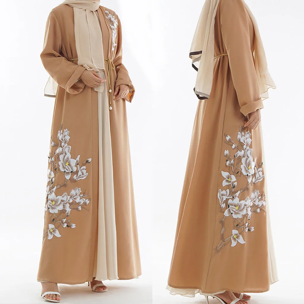 Мусульманское платье, мусульманское, арабское, для Ближнего Востока, туника, Женское Ожерелье, одежда с длинным рукавом, халат, платье Рамадан, халат, musulmane