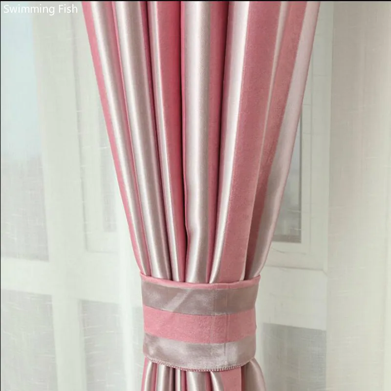 

Simple modern Stripes fabric customize Curtain Decoration Drapes Window Curtains For Living Room/bedding Room
