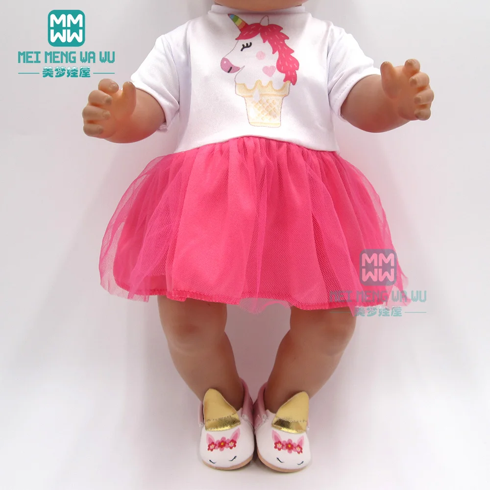 Одежда для куклы; модное платье принцессы с единорогом; 43 см; кукла для новорожденных