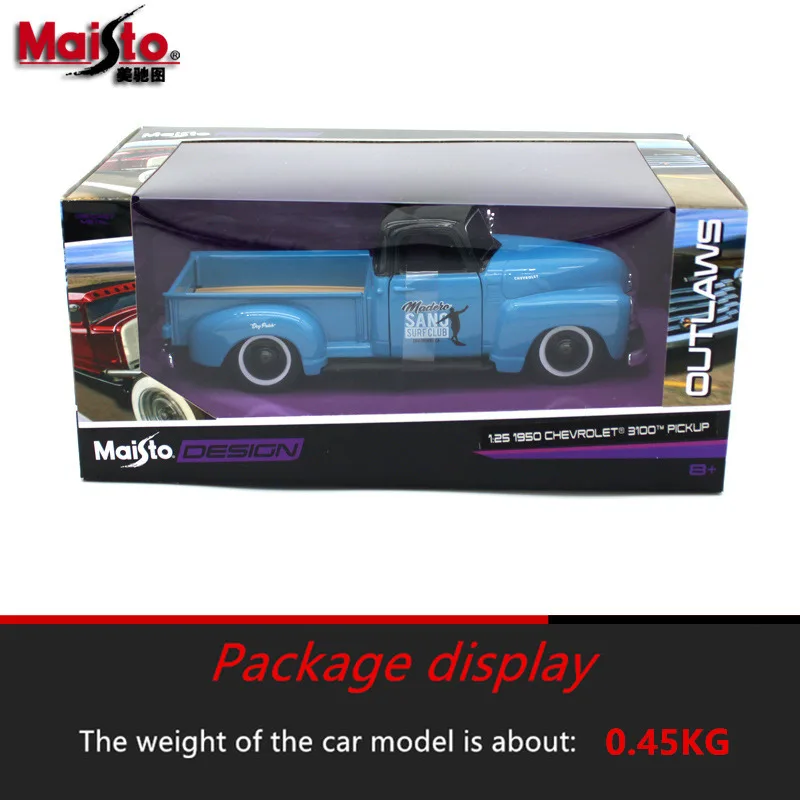 Maisto 1:24 1950 Chevrolet pickup Ретро модель автомобиля из сплава украшение Коллекция игрушек инструменты подарок