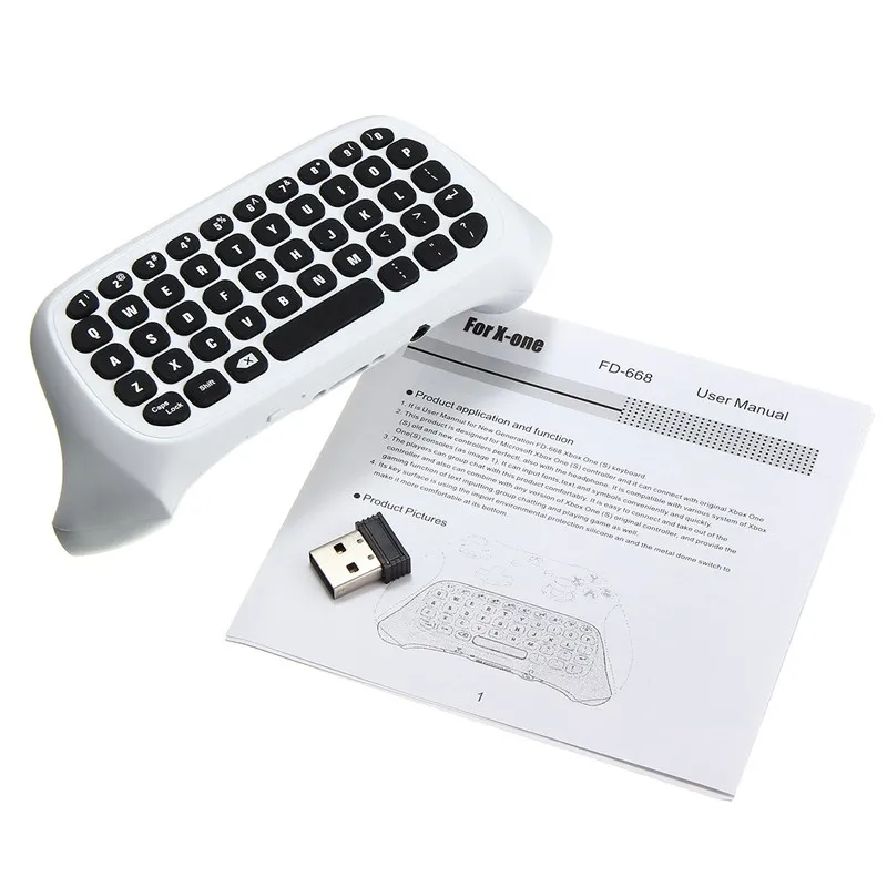 2 4G USB мини Беспроводной Chatpad сообщение 47 клавиш клавиатура игровой контроллер