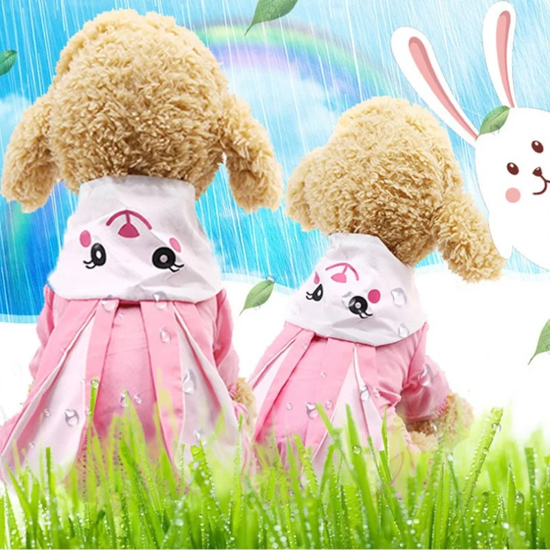 

Fast Shipping Dog Raincoat Four-Legged Cartoon Raincoat Button Pet Dog Raincoat For Cats Pet Supplies
