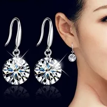 Распродажа, модные ювелирные изделия, 925 серебро, кристалл из Swarovskis, перо, высокое качество, темперамент, круг, гипоаллергенные серьги