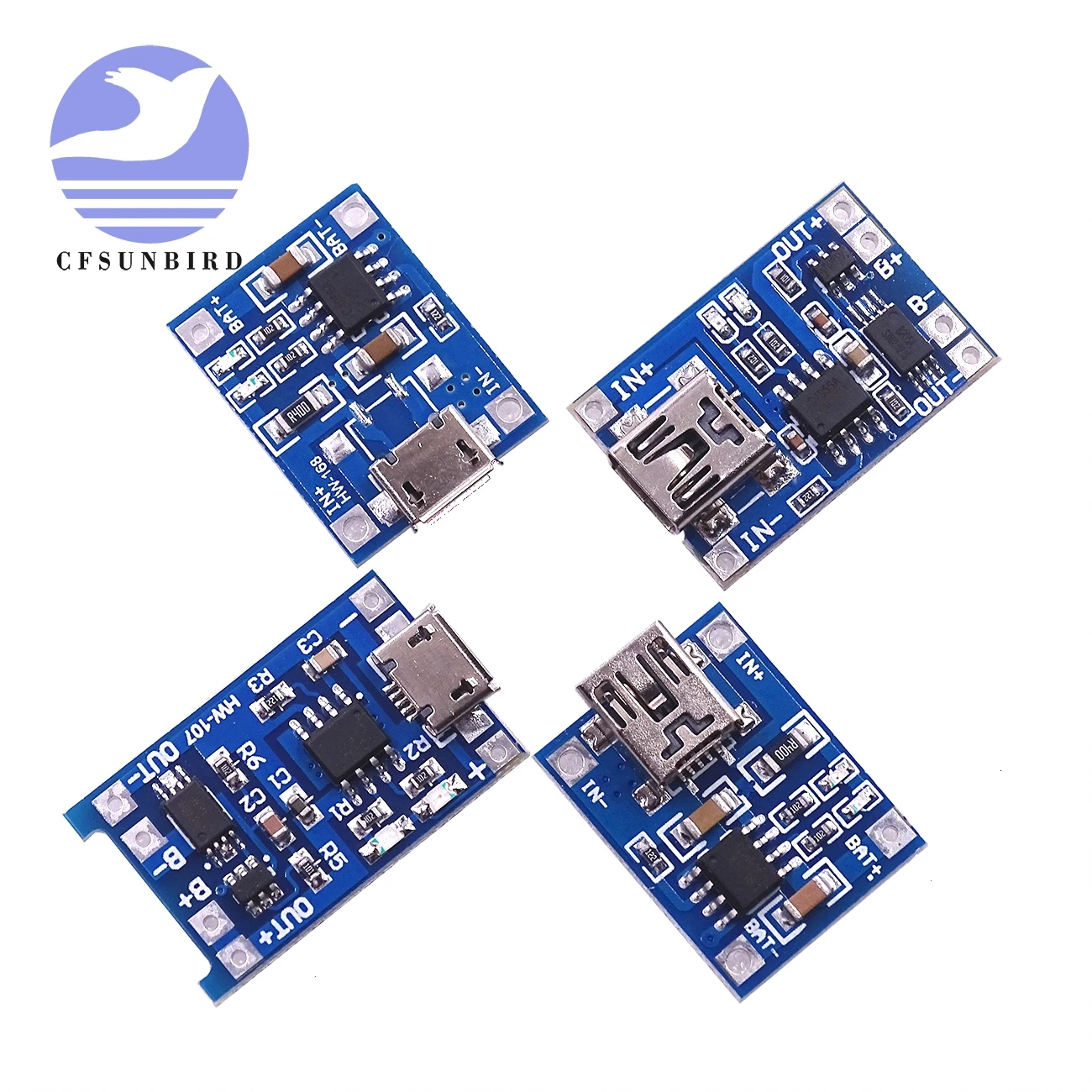 

2 PCS 5V Micro/Mini 1A Micro USB 18650 Lithium Battery Charging Board Charger Module+Protection Dual Functions TP4056