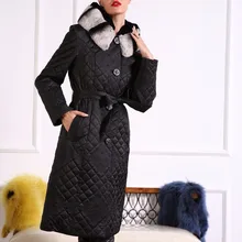 Женское зимнее теплое пальто AZZIMIA, новинка, высокое качество, женское теплое пальто с большим кроликом Рекса, плюс размер 4XL