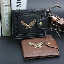2018 Vintage Metal Eagle Men Wallets Clutch Small Wallet Men PU Leather Brand Wallet Male Short Hasp Coin Purse Wholesale 2018 Vintage Metal Eagle Men Wallets Clutch Small Wallet Men PU Leather Brand Wallet Male Short Hasp Coin Purse Wholesale