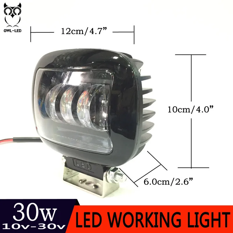 

OWL-LED lights led bar Work Light beam offroad 30W 3000LM 12V 24V for jeep niva 4x4 atv SUV motorcycles Truck
