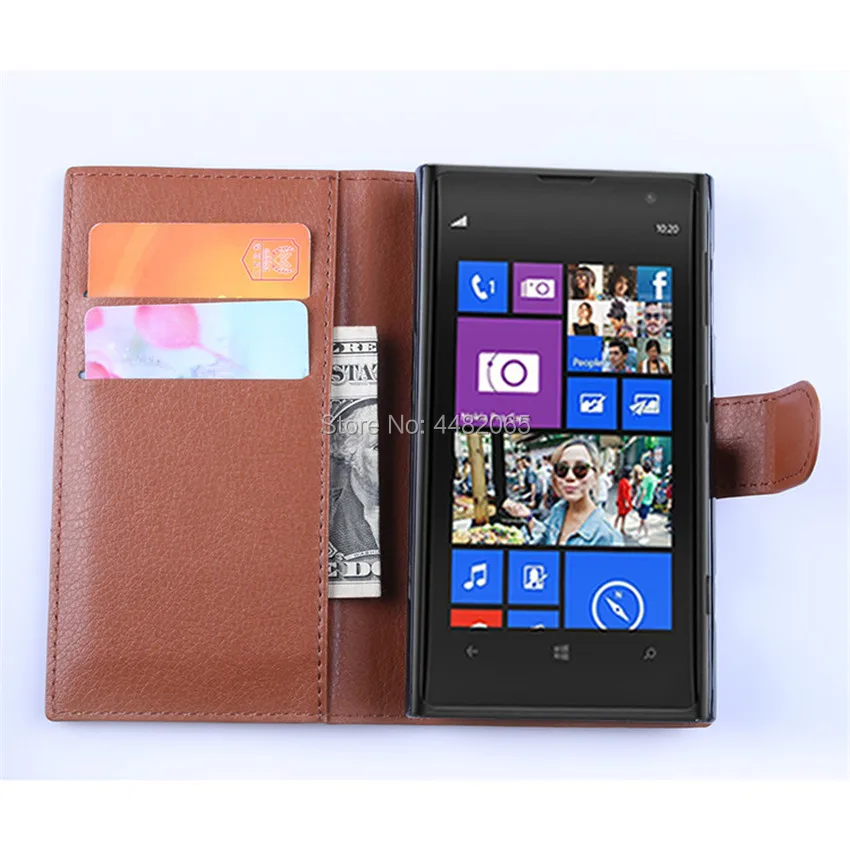 Защитный Роскошный чехол из искусственной кожи Lychee для Nokia Lumia 1020, чехол с откидной крышкой и подставкой, чехол-кошелек для телефона, задняя крышка с держателем для карт, защита