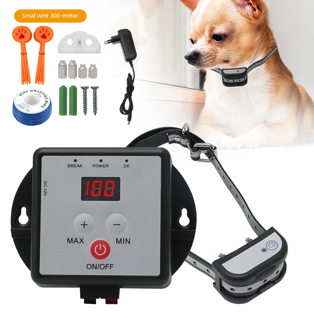 

Waterproof Rechargeable Wireless Electronic Pet dog Fence System Alarm Shock Rechargeable Training dog Collar Reflective Collar