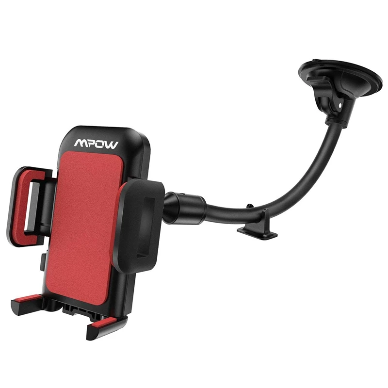 VicTsing Cell Phone Holder for Car Windshield Long Arm Car Phone Mount with One Button Design and Anti-skid Base Car Holder      (2)