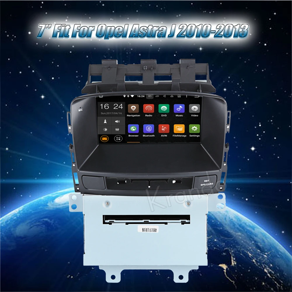 Best Krando 7" Android 8.0 car  audio radio navigation multimedia system for Opel Astra J 2010-2013 gps player bluetooth WIFI 3G DAB+ 1
