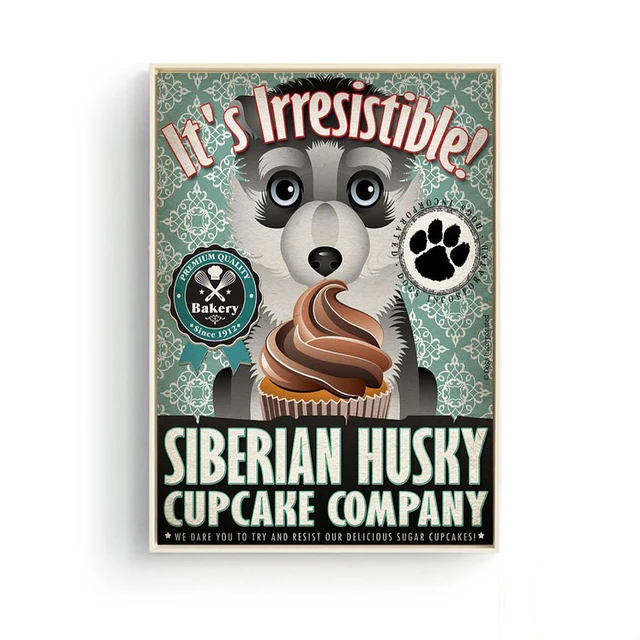 Art Print Poster Cocina Dog Animals happy at home Decor Living Room