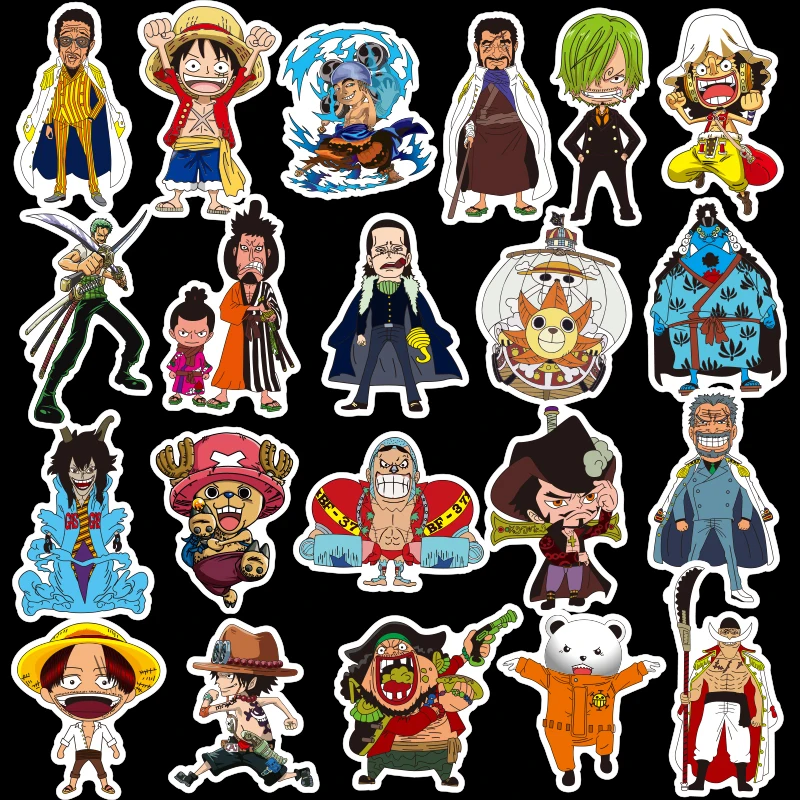 48pcs lot anime one piece stickers cartoon for car motorcycle skateboard luggage notebook laptop sheet sticker decal toy kids car stickers aliexpress