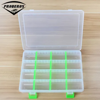 

High Strength 25.5*18.5*4cm Plastic Fishing Box 16 Compartments Fishing Lure Tackle Box Transparent Visible Box