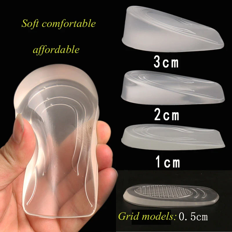 

invisible height increased insoles Silicone Gel Heightening Shoe Pad Unisex Foot Care Protection Insole Elastic Cushion Arch