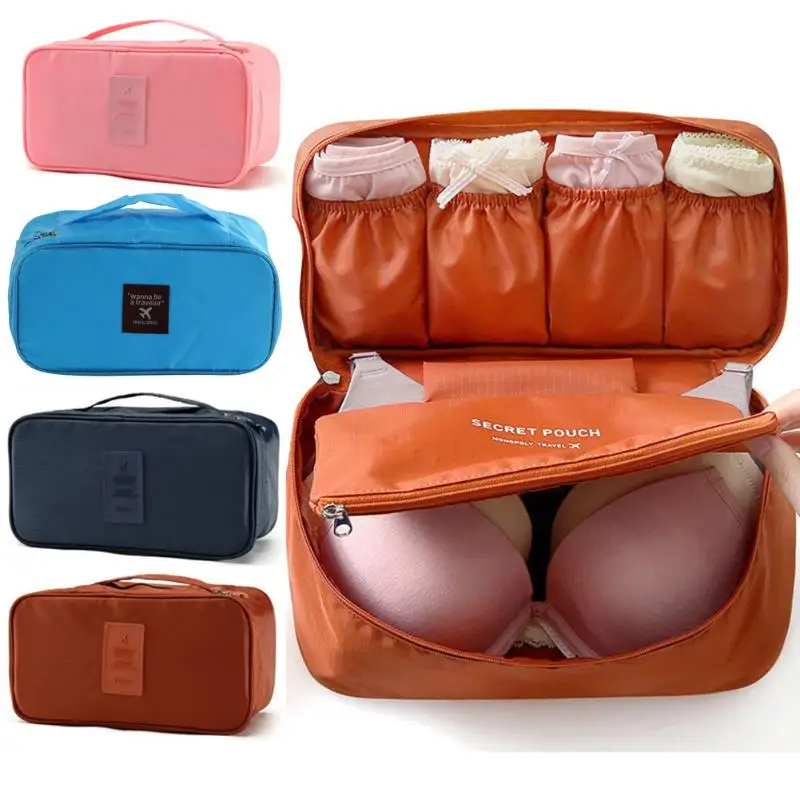

Waterproof Socks Bra Underwear Organizer Makeup Cosmetic Storage Bag Towel Pouch Luggage Travel Bag with Detachable Secret Pouch
