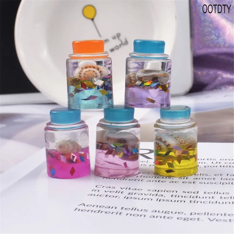 

OOTDTY 5pcs Star Glass Bottle Filler For Clear Fluffy Mud Box Lizun Slime DIY Kit Modeling Clay Accessories