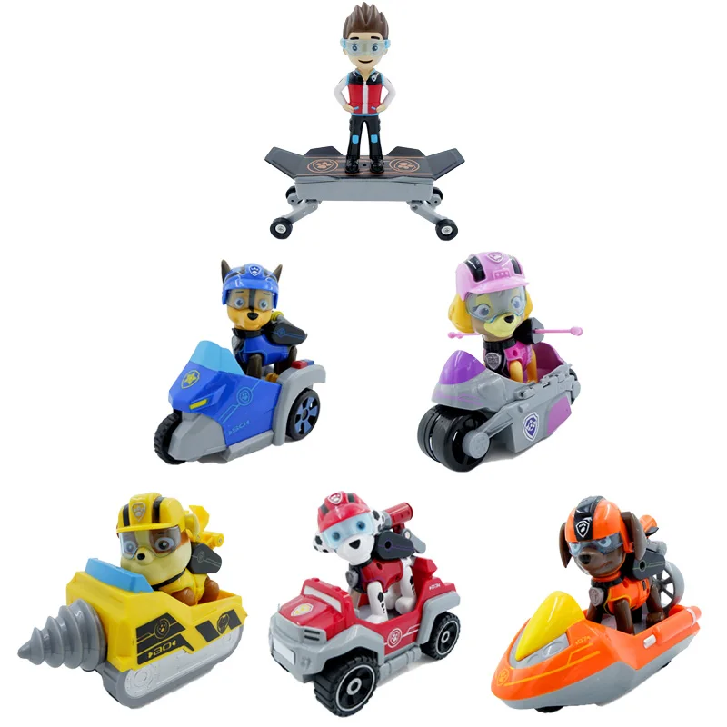 

Paw Patrol Dog Anime Puppy Toy set With Music Lighting Patrulla Canina Action Figure Model Children Toys birthday Gifts D35