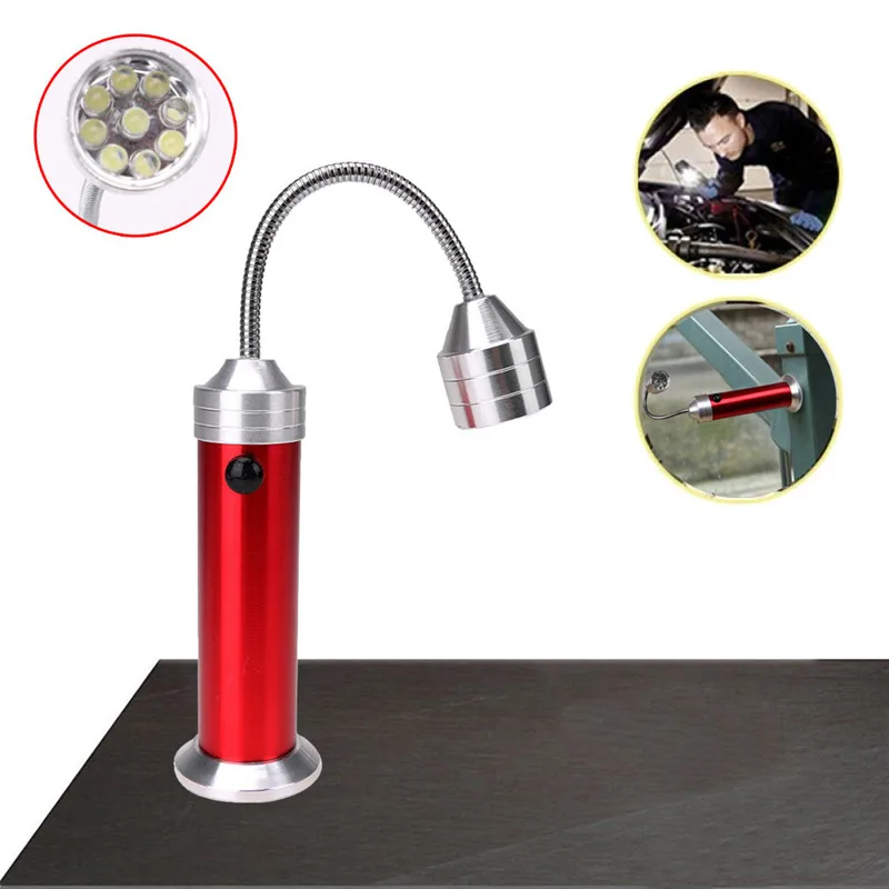 9 LED Working Light Flexible Neck Flashlight Metal Battery Powered Small Torch | Освещение