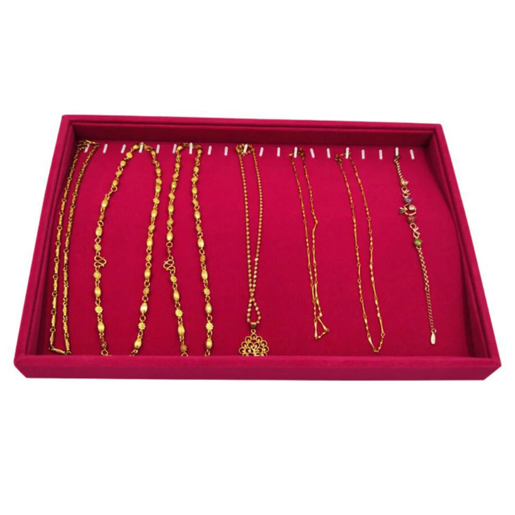  Rose Pink Velvet Jewelry Display Organizer Box Tray Showcase For Pendant Earring Necklace 12/24/30 Grids