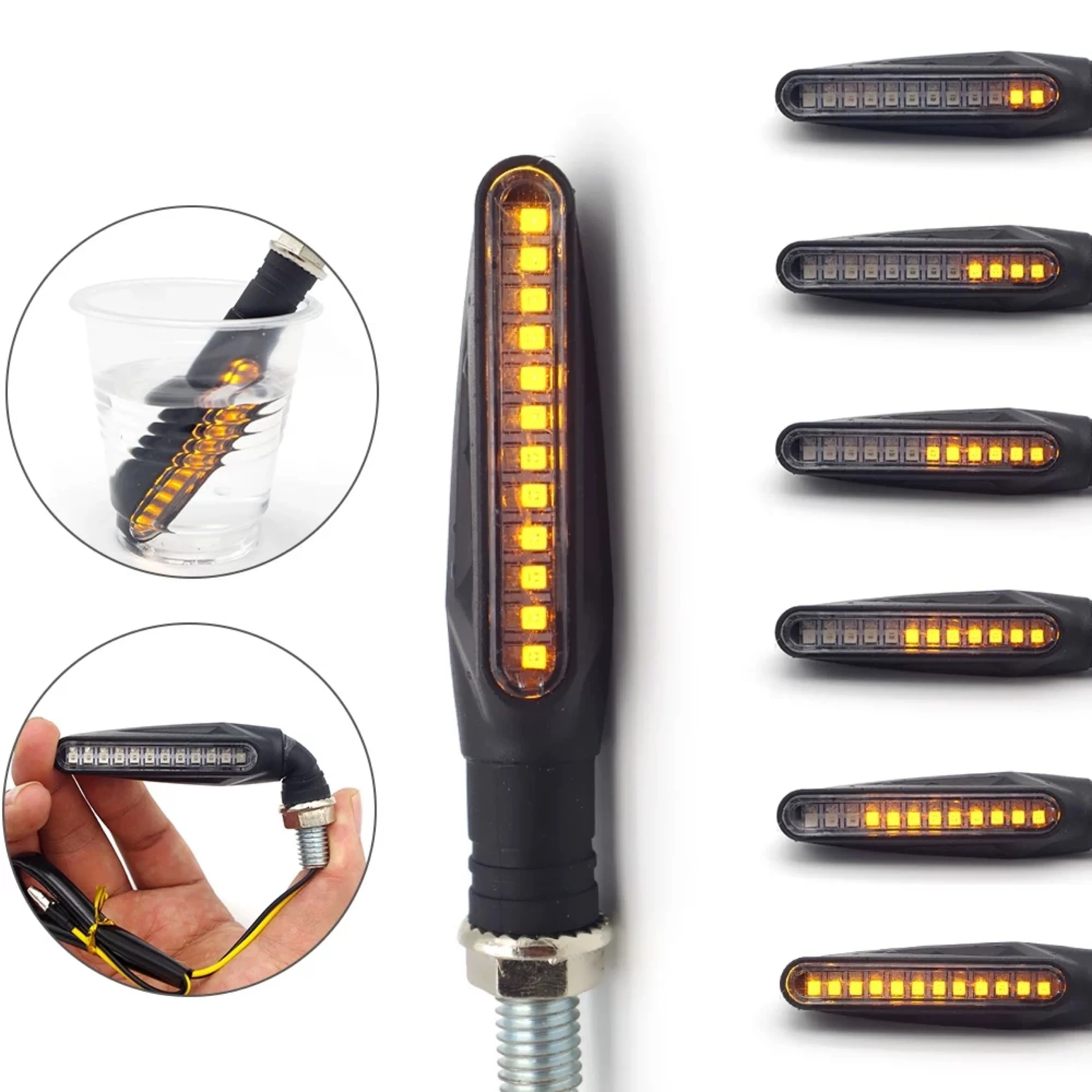 

2 pairs of 4 flashing motorcycle turn signal LEDs For honda cb 400 sf yamaha majesty 125 triumph bonneville suzuki rmz yamaha rd